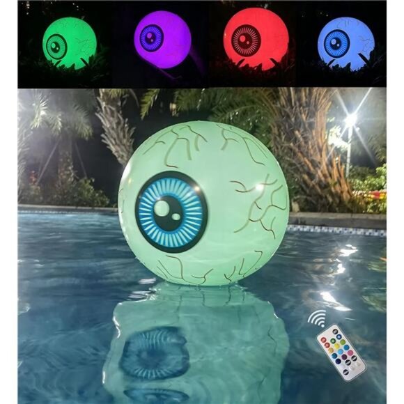 Halloween Inflatable eyesball Shape Remote Control Led 16 Inches eyesball - Picture 1 of 7